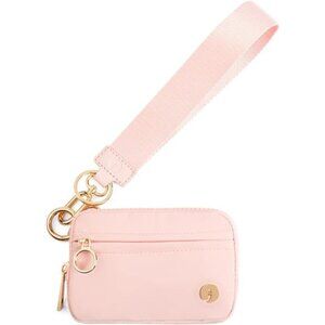 Wristlet Keychain Wallets for Women Pink